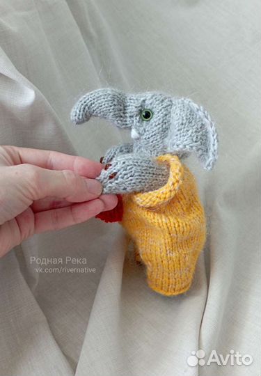 Мини игрушки вязаные (слон, собачка, пингвин)
