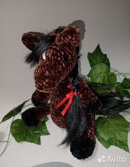 Лошадка из плюшевой пряжи своими руками