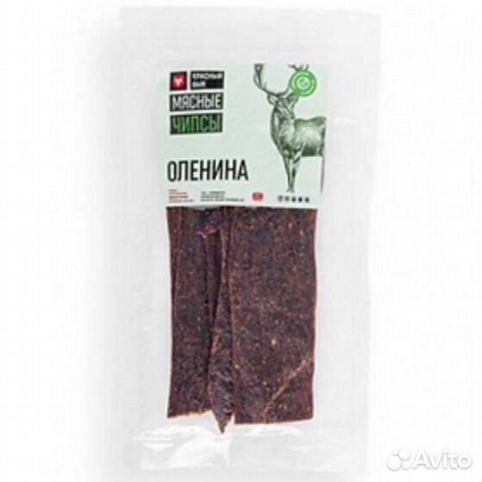 Опт - Мясные чипсы Красный Бык из Оленины 100г