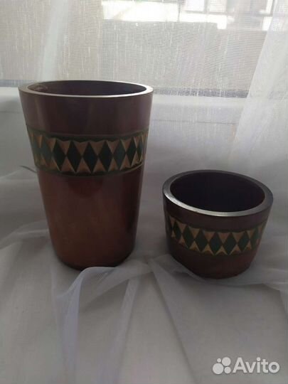 Деревянный стакан и солонка, СССР