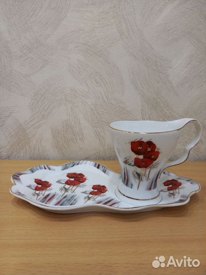 Чашка с блюдцем фарфор
