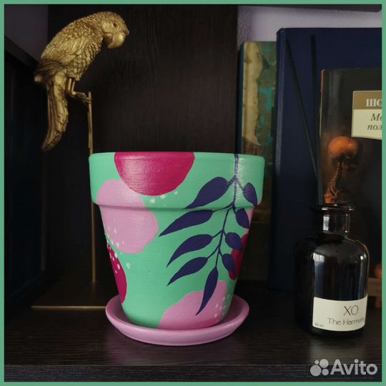 Цветочный горшок роспись