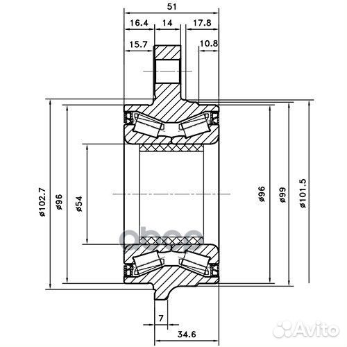 Ступица передняя перед лев WB-1027;EB5401;4