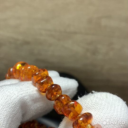 Винтажный Браслет Янтарный Ретро