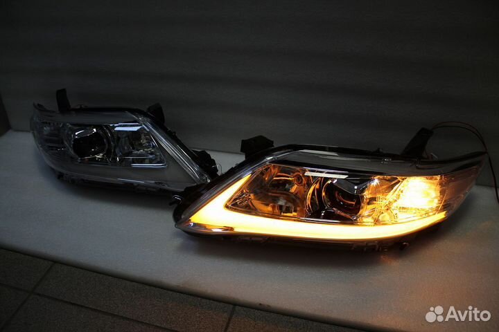 Camry 40/45 Передние фары стиль Lexus Хром Q5QQ4