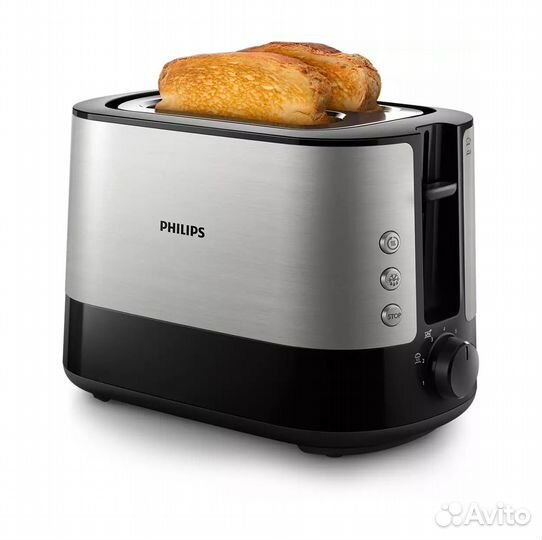 Тостер Philips HD2635/90, серебристый, черный