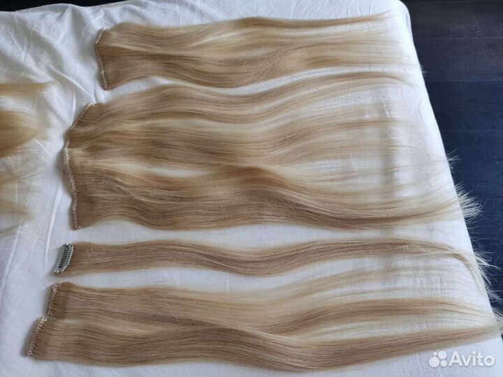 Волосы на заколках, натуральные