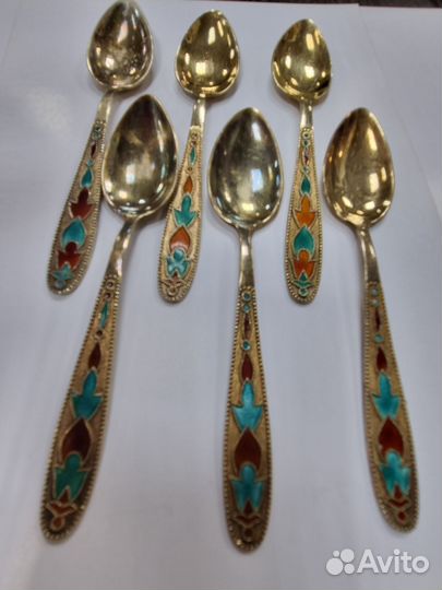 Кофейные ложки серебро 875