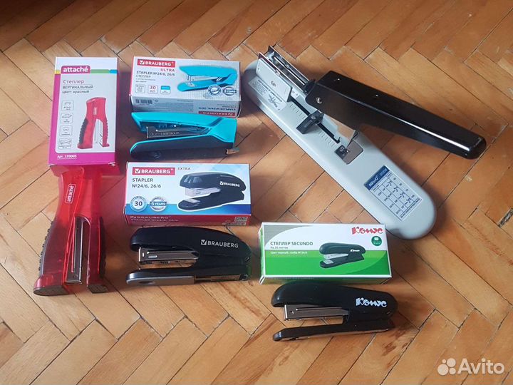 Степлер, резинка, блок д/записей, стикер, ножницы