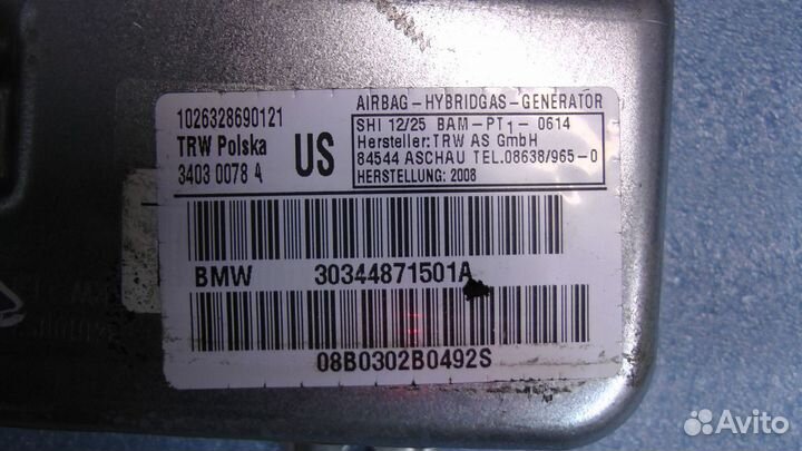 Бмв х3 е83 airbag передний левый 72123427987