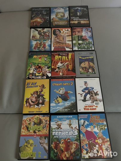 DVD с детскими мультфильмами и фильмами - 15 штук