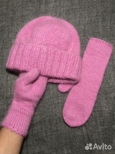 Варежки из пуха норки