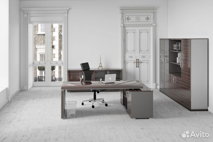 Стол руководителя 2000*900*750 цвет орех коньячный