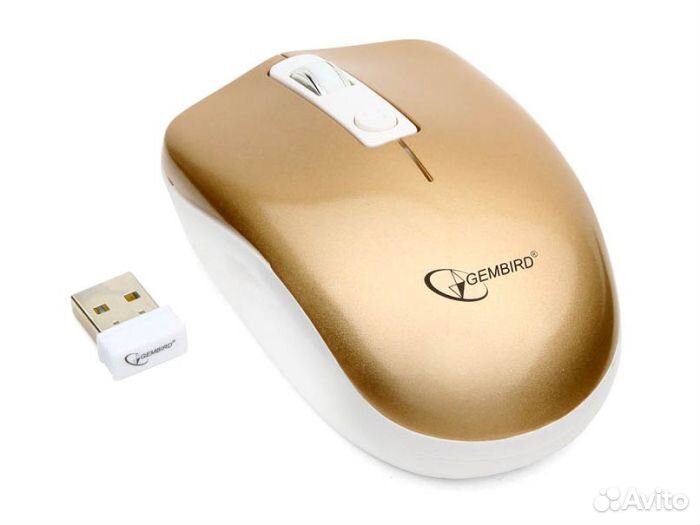Мышь беспроводная Gembird musw-400-G розово-золот