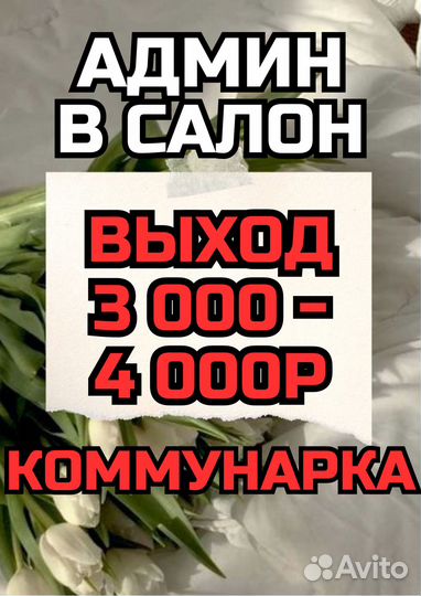 Администратор В салон на 2-3 дня В неделю