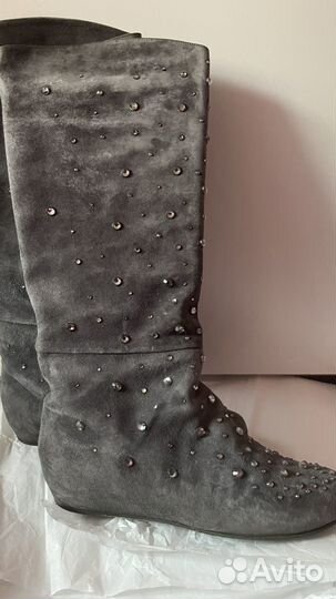 Nando muzi сапоги 36, со стразами swarovsky