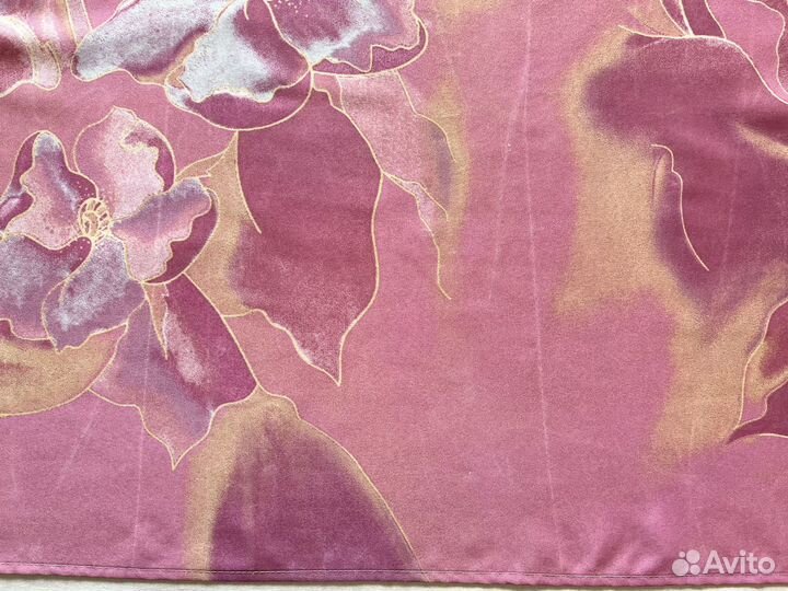 Штора для ванной тканевая розовая Турция