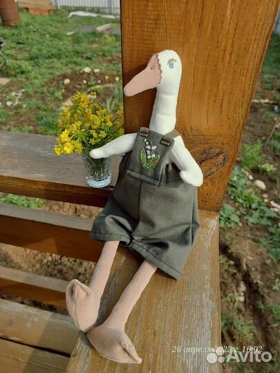 Ручная работа новая игрушка гусь тильда