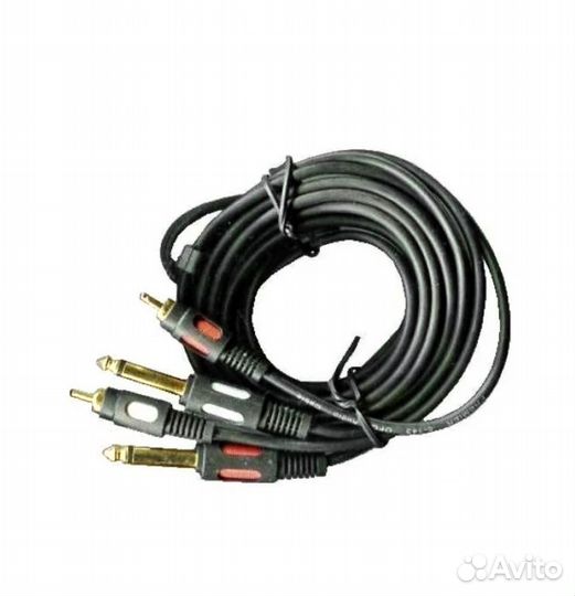 Шнур 2 х 6.3мм моно - 2 x RCA 1.5 метра