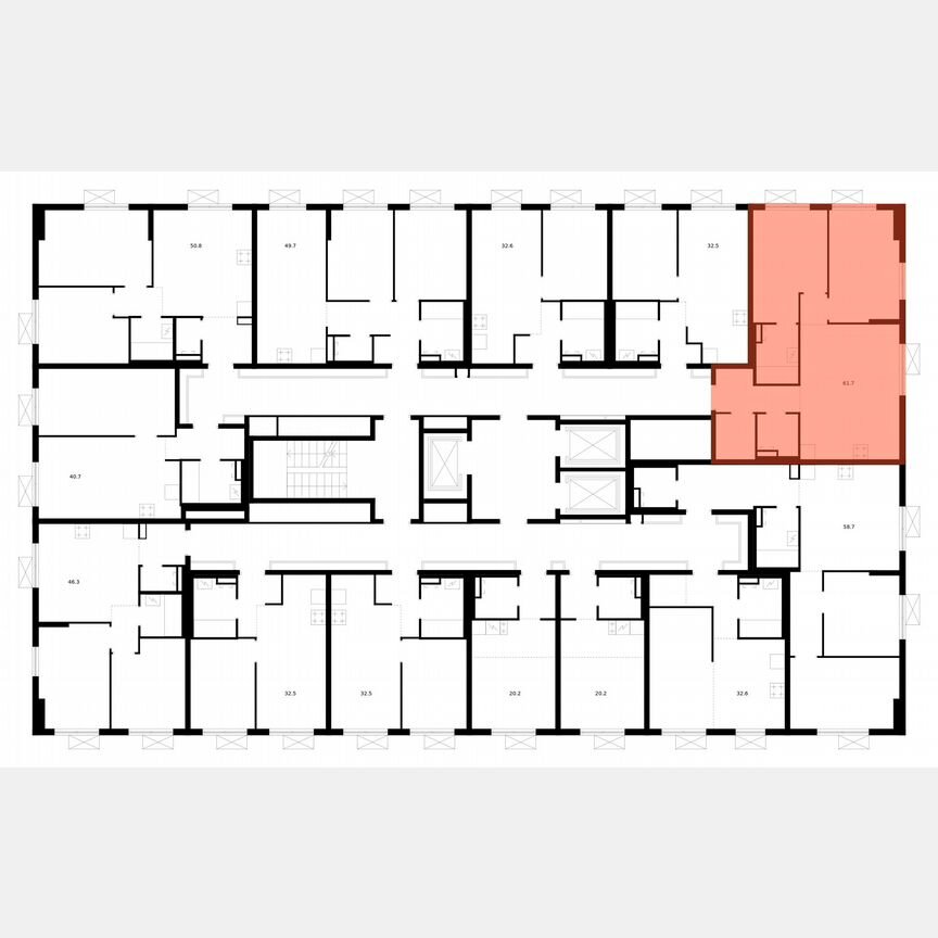 2-к. квартира, 61,7 м², 24/24 эт.