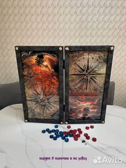 Нарды ручной работы со стеклом 