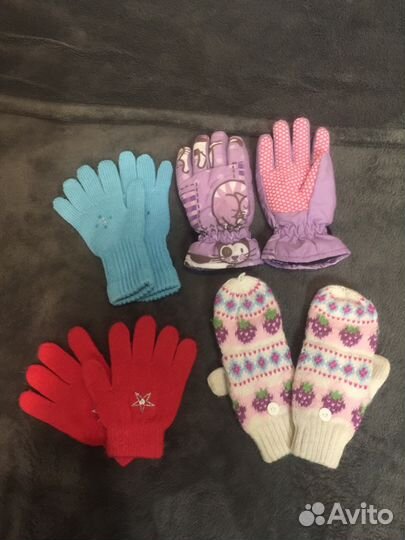 Шапки и перчатки для девочки на весну