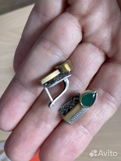 Серьги с агатом