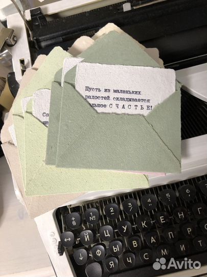 Открытки в конверте, бумага ручной работы