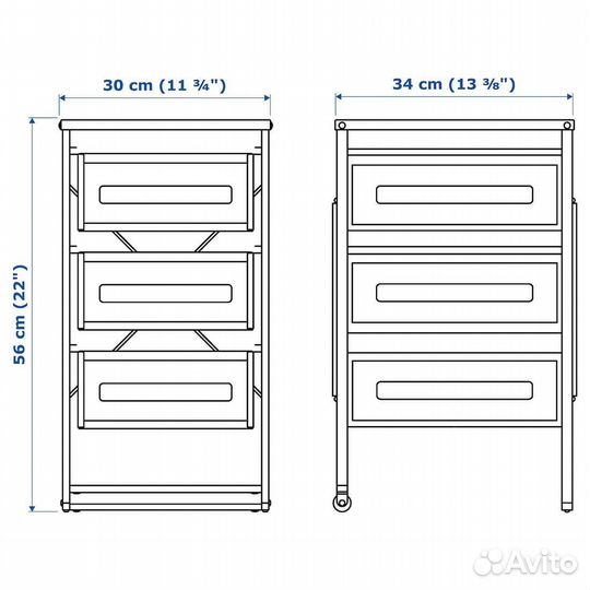 Леннарт тумба с ящиками IKEA