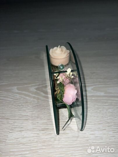 Стеклянная подставка для свечки