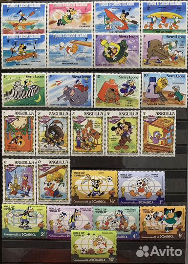 Почтовые марки мультики Дисней, Сказки