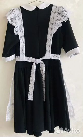 Школьная форма(платье и белый фартук)