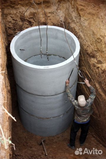 Жб кольца. Выгребные ямы. Септик под ключ. Кессон