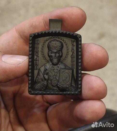 Крест икона резная