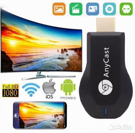WiFi приставка для показа видео с телефона на тв