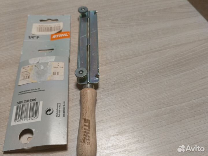 Напильник Stihl с плашкой для заточки цепи. 1/4