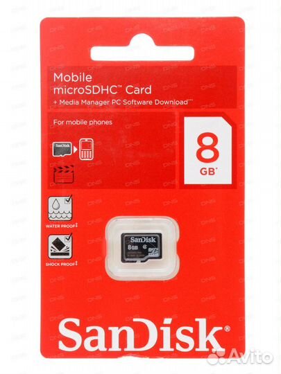 Карта памяти MicroSD 8Gb class4 HC1 SanDisk