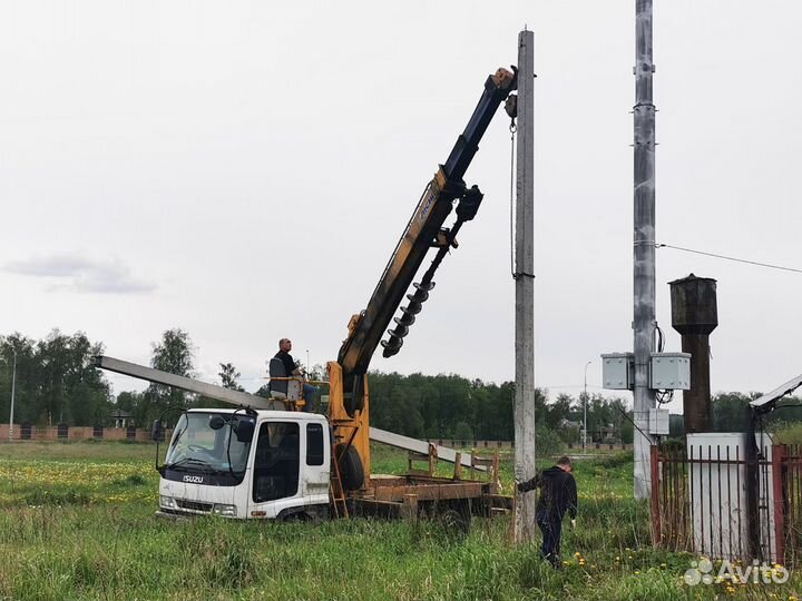 Аренда Ямобура Установка столобов лэп Бурение свай