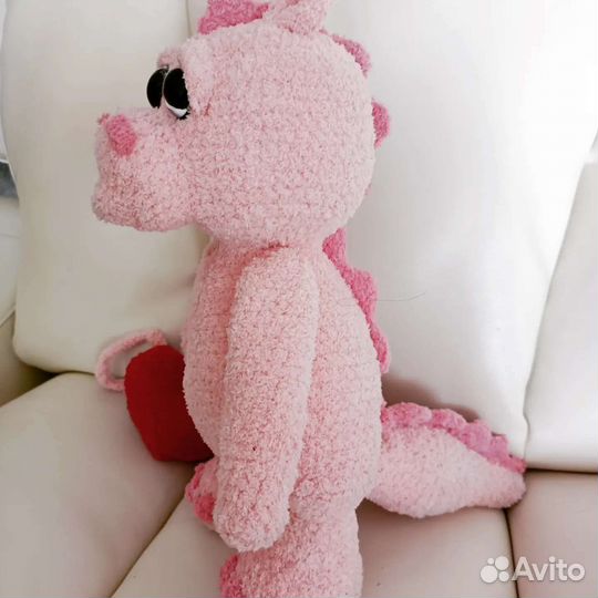 Розовый динозаврик, ручная работа