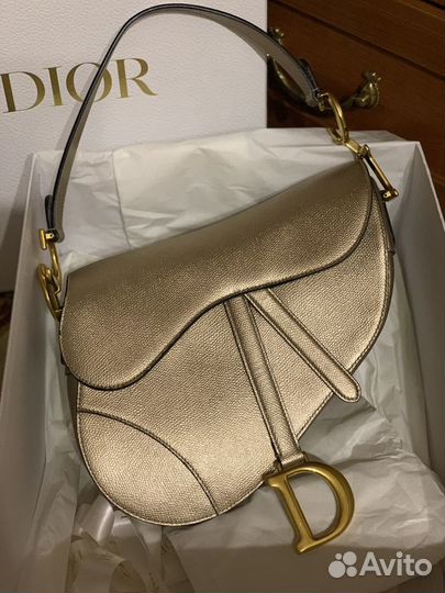 Сумка Christian Dior Saddle Gold Оригинал