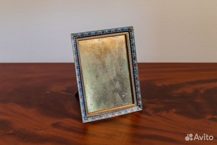 Старинная настольная рама для фото Клуазоне