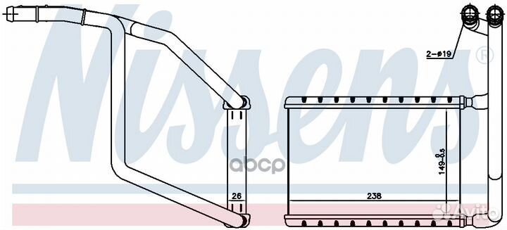 Радиатор печки 707078 Nissens