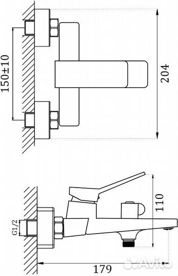 Смеситель для ванны с душем Haiba HB60818-7 черный