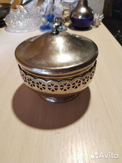 Сахарница - конфетница. Мельхиор СССР