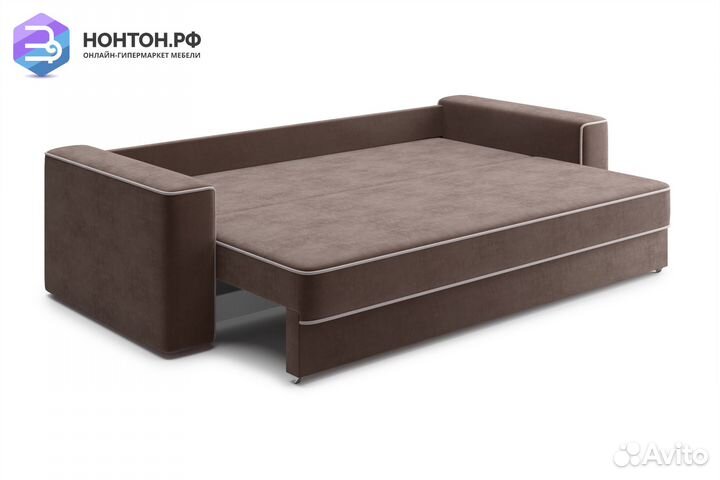 Диван еврокнижка Берген 3-х местный коричневый