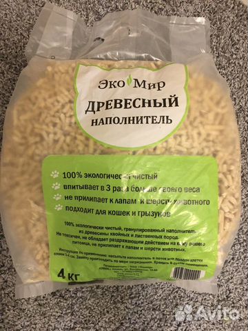 Наполнитель древесный для кошачьего туалета