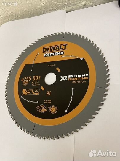 Диск пильный по дереву dewalt 255x30x80зуб extreme