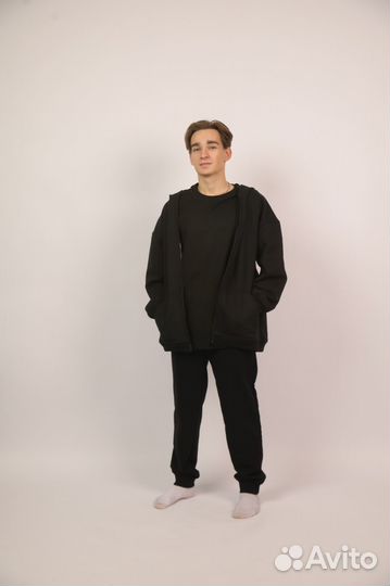Зип худи черное оптом