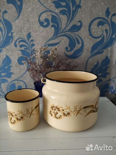 Бидон эмалированный кружка в подарок