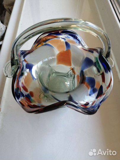 Вазочка цветное стекло СССР